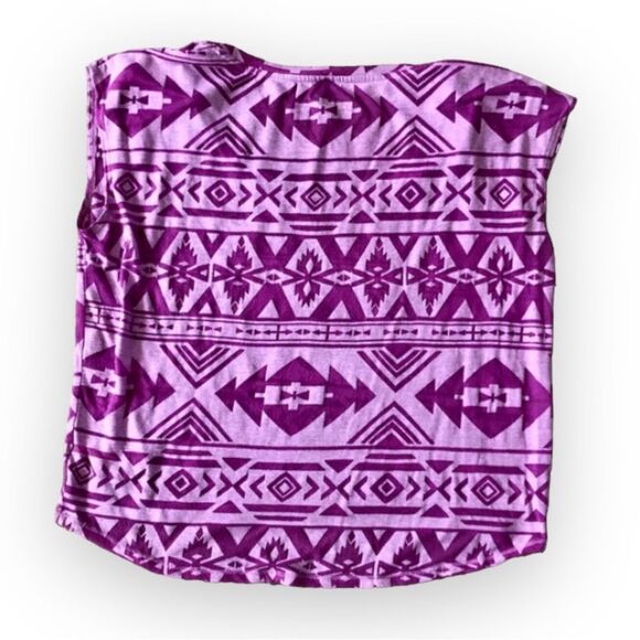 Arizona Jean Co. Aztec Tribal Print Purple Tee Shirt Size Large - Picture 2 of 4